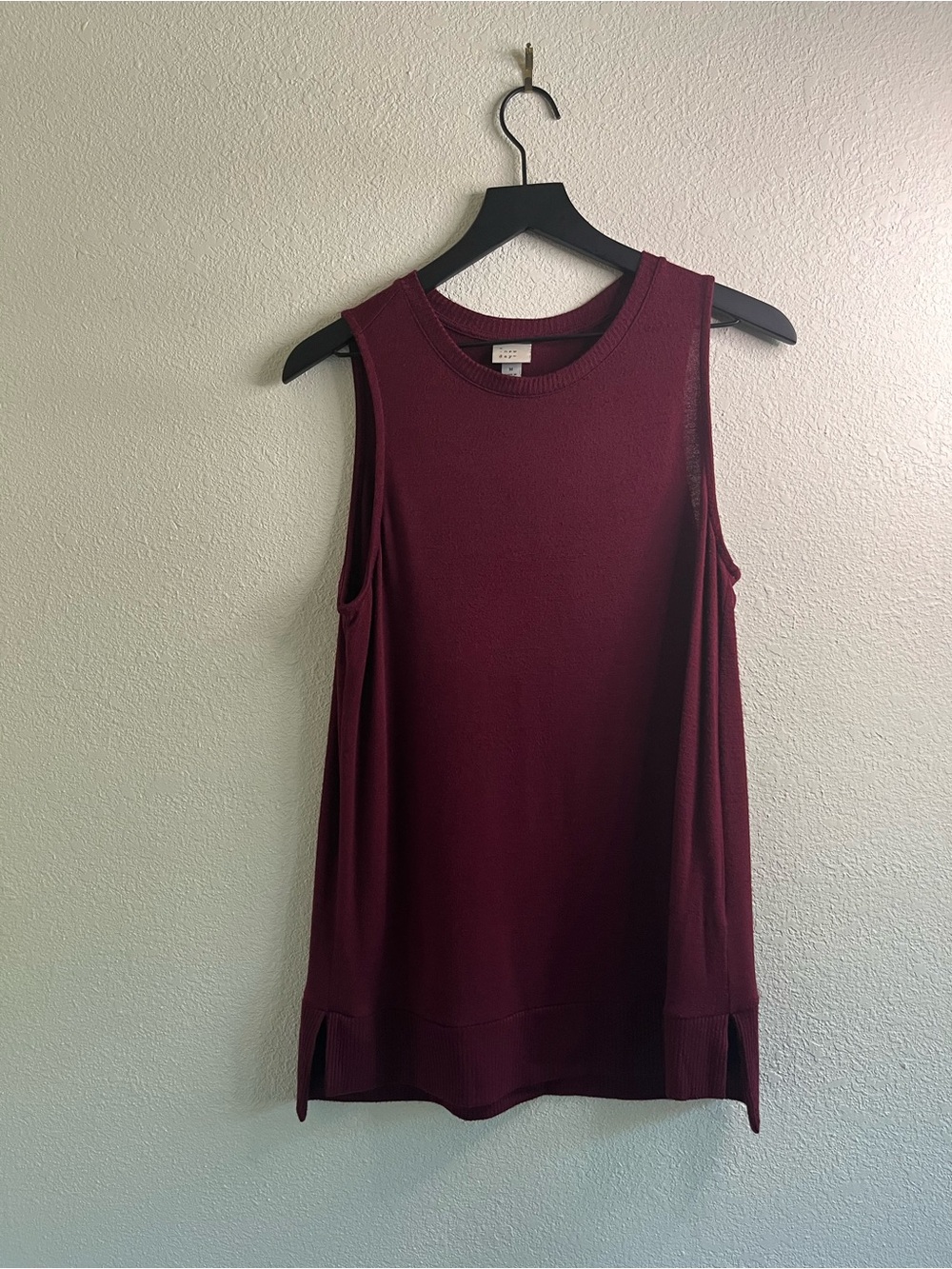 A New Day Sleeveless Knit Tunic Tank - Burgundy M